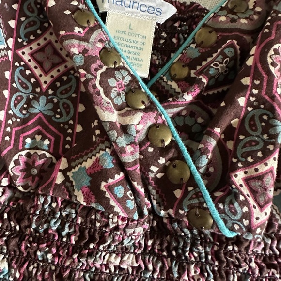 Maurices Studded Smocked Babydoll Tank & Shop The Mint Button Front Tank Size L - Picture 2 of 13